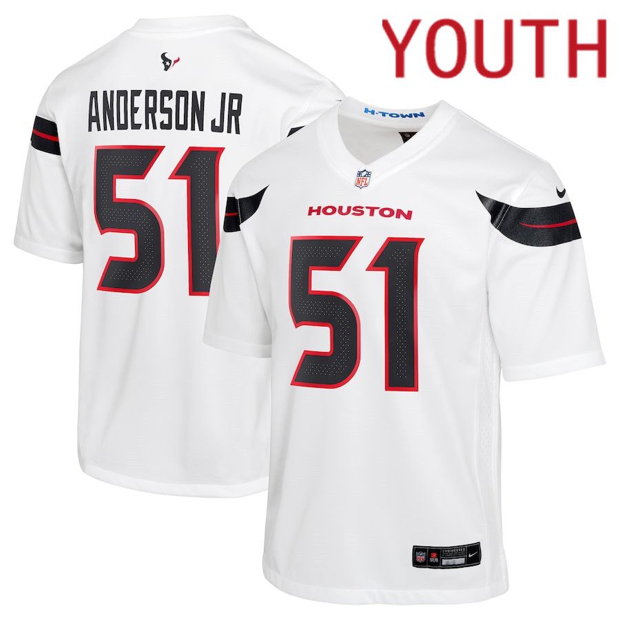 Youth Houston Texans 51 Will Anderson Jr. Nike White Game NFL Jersey